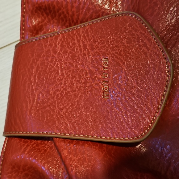 MATT & NAT Red Large Bag Purse Y2K Adjustable Straps Vegan Leather - Picture 2 of 9